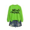 Womens Oversized Cotton Hoodie Sweatshirt With Bold Print - Casual Winter Top Daily Wear