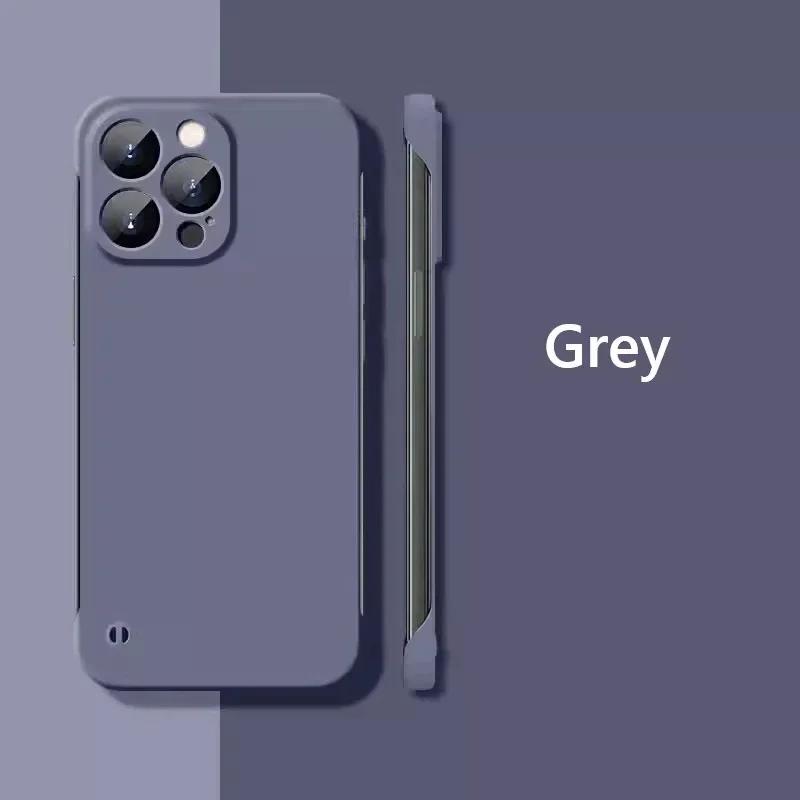 

Безрамный тонкий матовый жесткий чехол-крышка для iPhone 15 16 13 12 Mini 14 11 Pro Max 16E противоударный защитный чехол iPhone 16E серый
