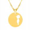 Gold Necklace with Plaque Boy Child Family Son Family Silver 925