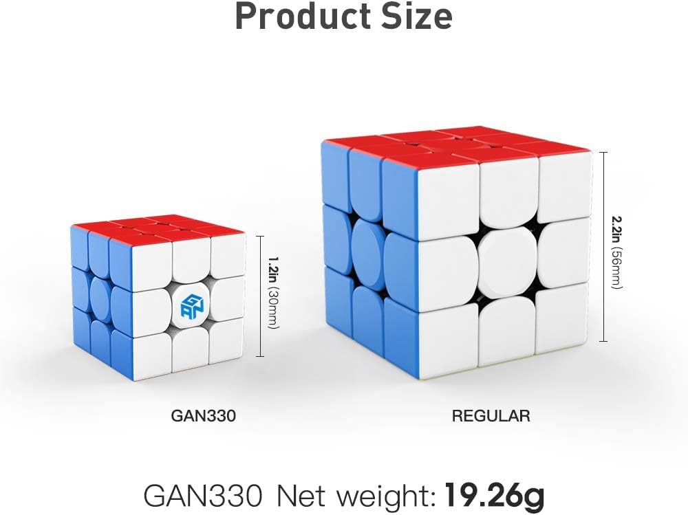GAN 330 Mini Cubo Suave Mini Cubo Bolsita Llavero Clásico Minimalista Exquisito Sin Pegatinas Cubo, 3x3cm, Auténtico, Rotación, Sin Pegatinas, Llavero, Adorno,