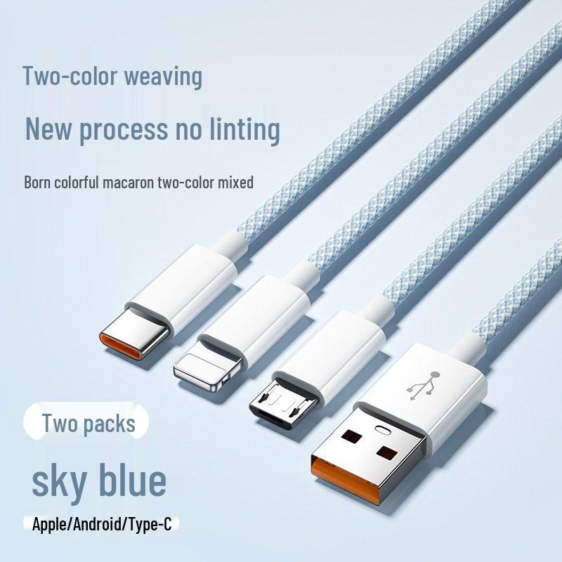 100W Multifunctional 3-in-1 Fast Charging Cable for Power Banks