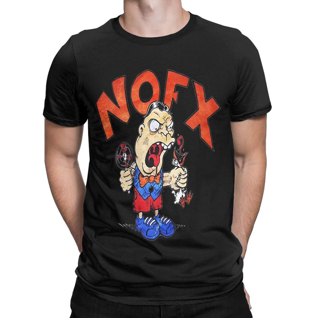 Men TShirt NOFX Punk Rock Band Funny Cotton Tee Shirt Short Sleeve Nofx T Shirt Round Neck Clothing 4XL 5XL 6XL