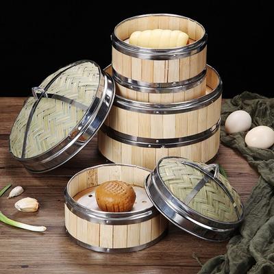 Lid Chinese Steam Basket Woven Bamboo Steam Cooker Bamboo Steamer Steamer Basket Food Steamer