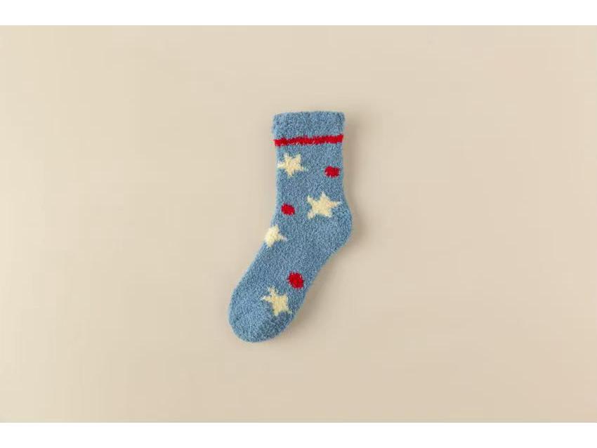 2025 Autumn/Winter Thick Coral Fleece Cartoon Mid-Calf Sleep Socks - Warm, Breathable, and Sweat-Absorbent Home Floor Socks.