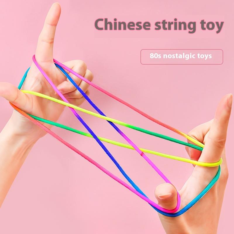 Chinese 5Pcs String For Kids Finger Game Rainbow Colored Rope 160Cm Children'S Day Gift Birthday Party Supplies Kinder Spiele