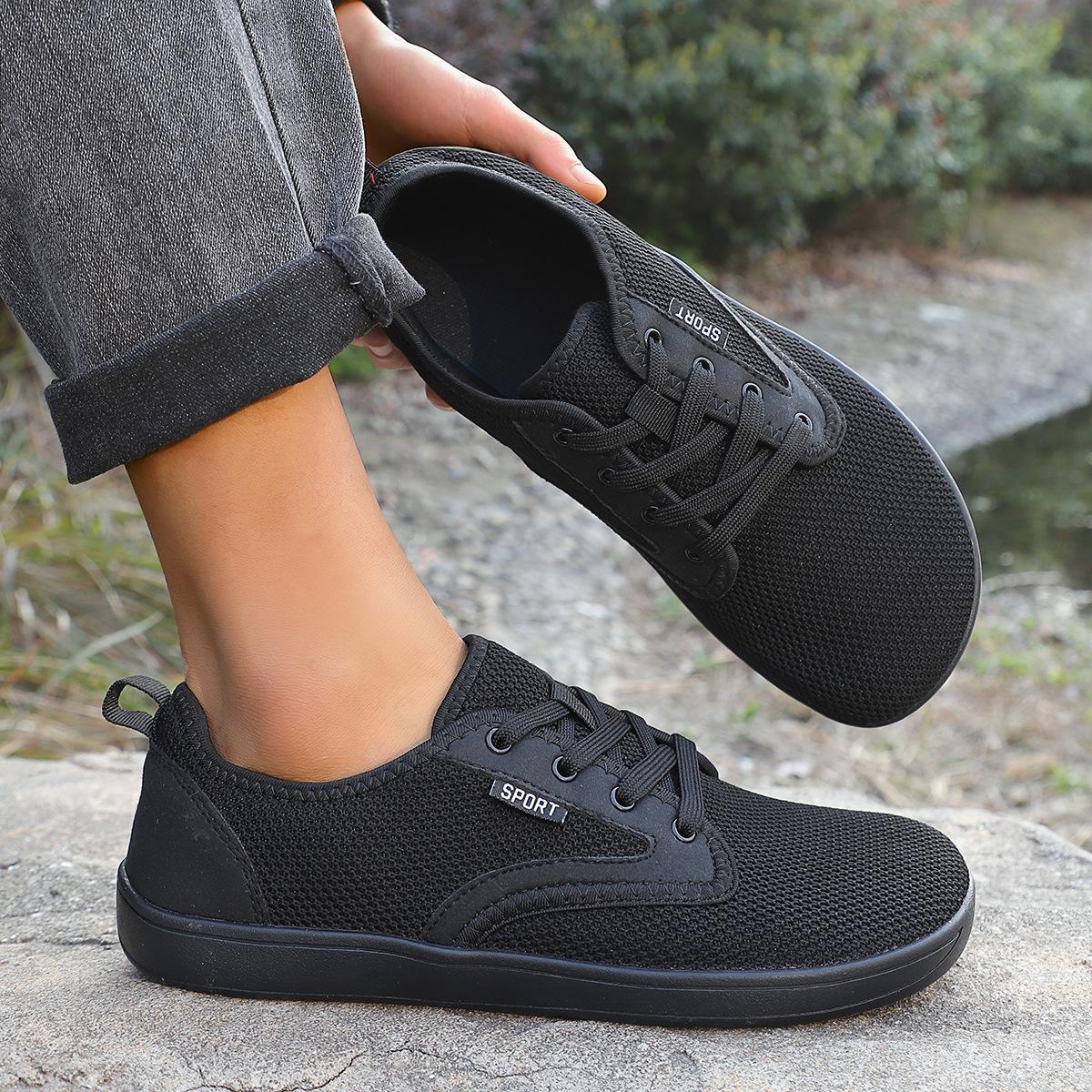 

Wide last barefoot shoes men s breathable mesh casual sports shoes low-top lace-up outdoor non-slip wide-headed shoes men 47
