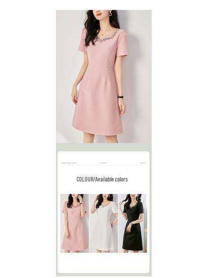 Nanyou French-Style Diamond Waist Slimming Luxury Dress