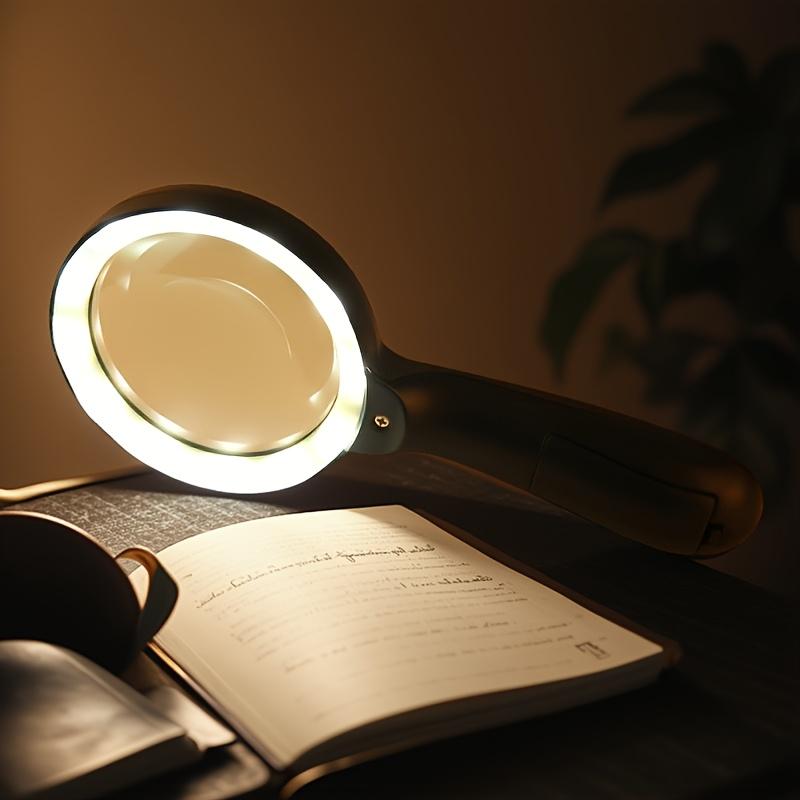 10X Handheld Large Reading Magnifying Glass with 12 LED Lights, Suitable for the Elderly, Maintenance, Coins, the Elderly Reading Magnifying Glass