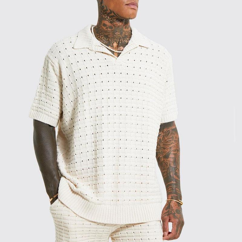 Men S Loose Fit Short Sleeve Knitted Polo Shirt S