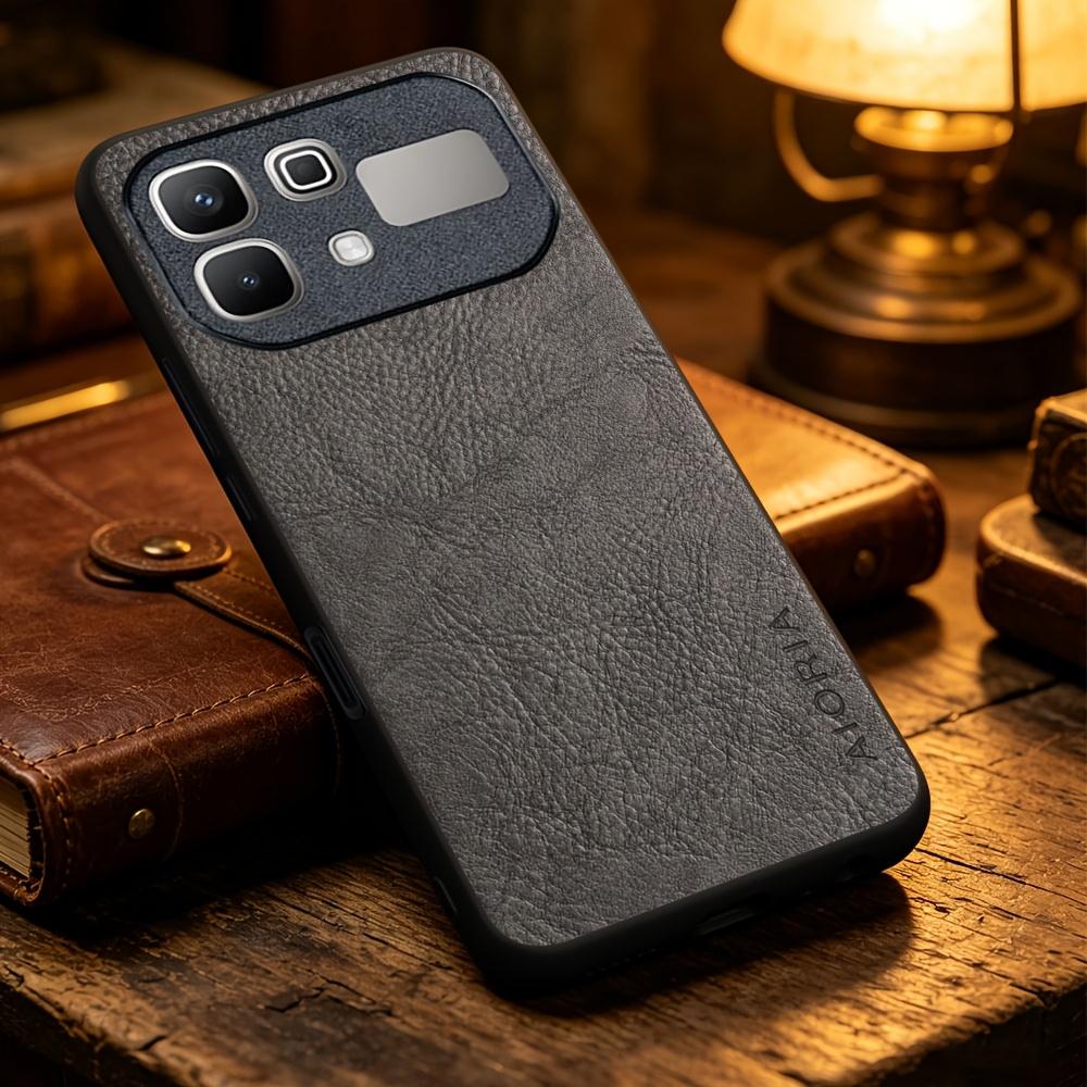 Phone Case - Solid Color Faux Leather Phone Case for Infinix Hot 70 60 50 Pro 60I Note 60 50 Pro 50X, Smart Precise Camera Hole Placement