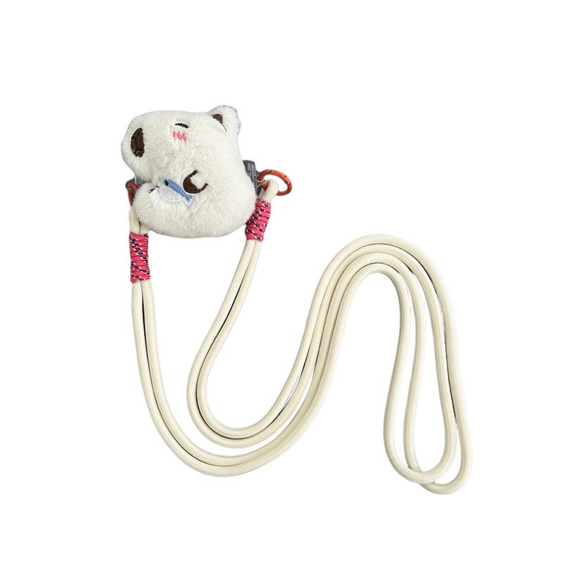 Plush Cartoon Puppy Capybara Mobile Phone Back Clip Women'S Cute Adjustable Retractable Messenger Rope Strap