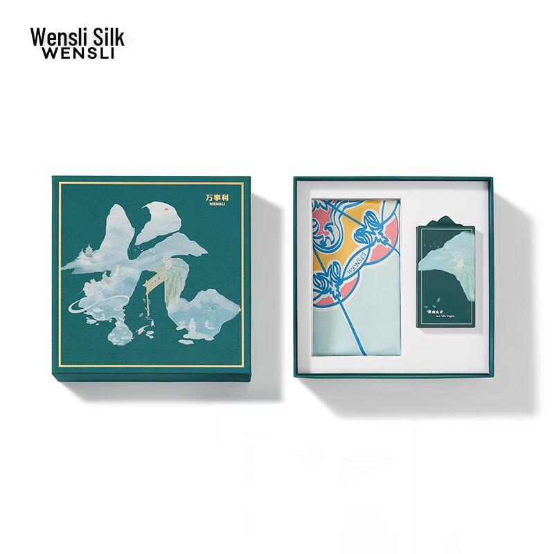 WENSLI Hangzhou Delights Silk Scarf & Tea Gift Set
