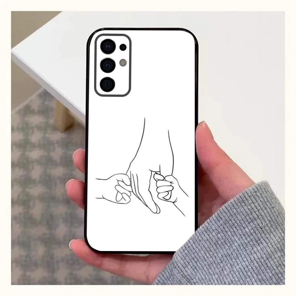 

Baby Mom daughter Son Dad Hand Phone Case For Samsung S24,S21,S22,S23,S30,Ultra,S20,Plus,Fe,Lite,Note,10,9,5G Black Soft Cover Samsung S24