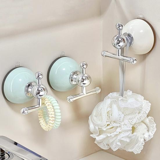 Yousheng Suction Cup Hook Reinforced Suction Cup Base Easy Installation Removable Suction Hanger Heavy-Duty Support Hook