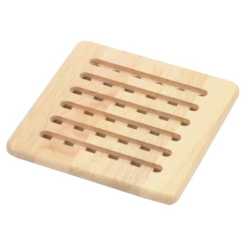 Pearl Metal Waco Trading Wooden Trivet, Square, 20cm Wide x 20cm Deep x 1.5cm High, Flare, H-3659