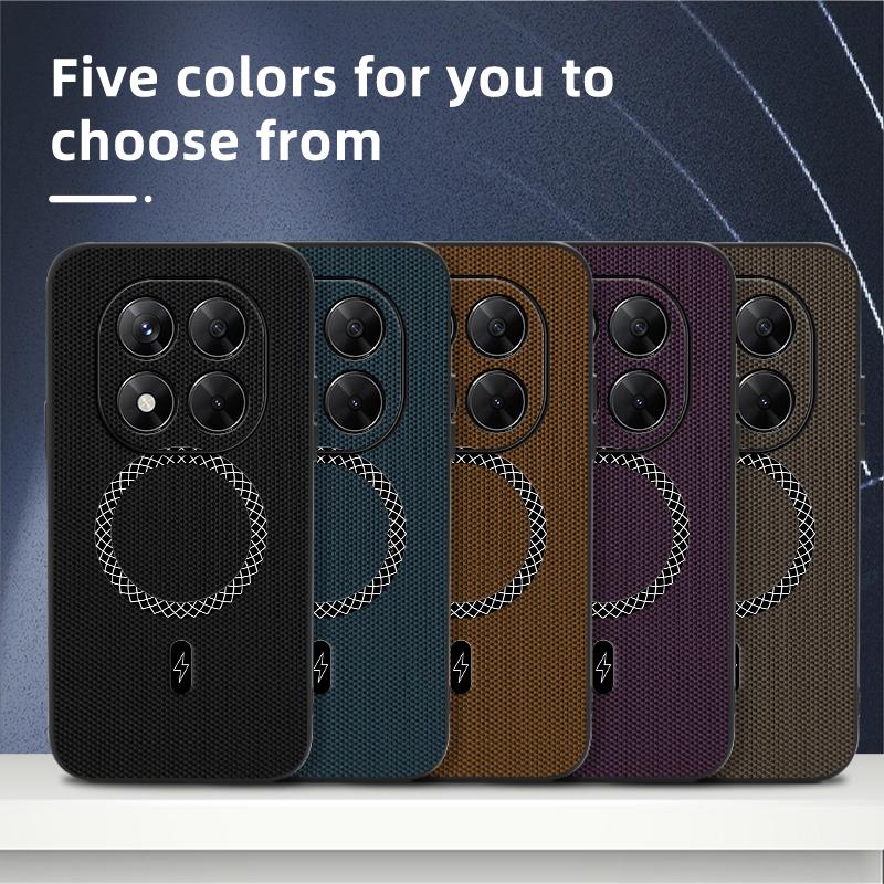 3D Leather Texture Wireless Charging ShockProof Magnetic Case For Xiaomi Redmi Note 14 Pro Plus Redmi Note14Pro+ Phone Cover