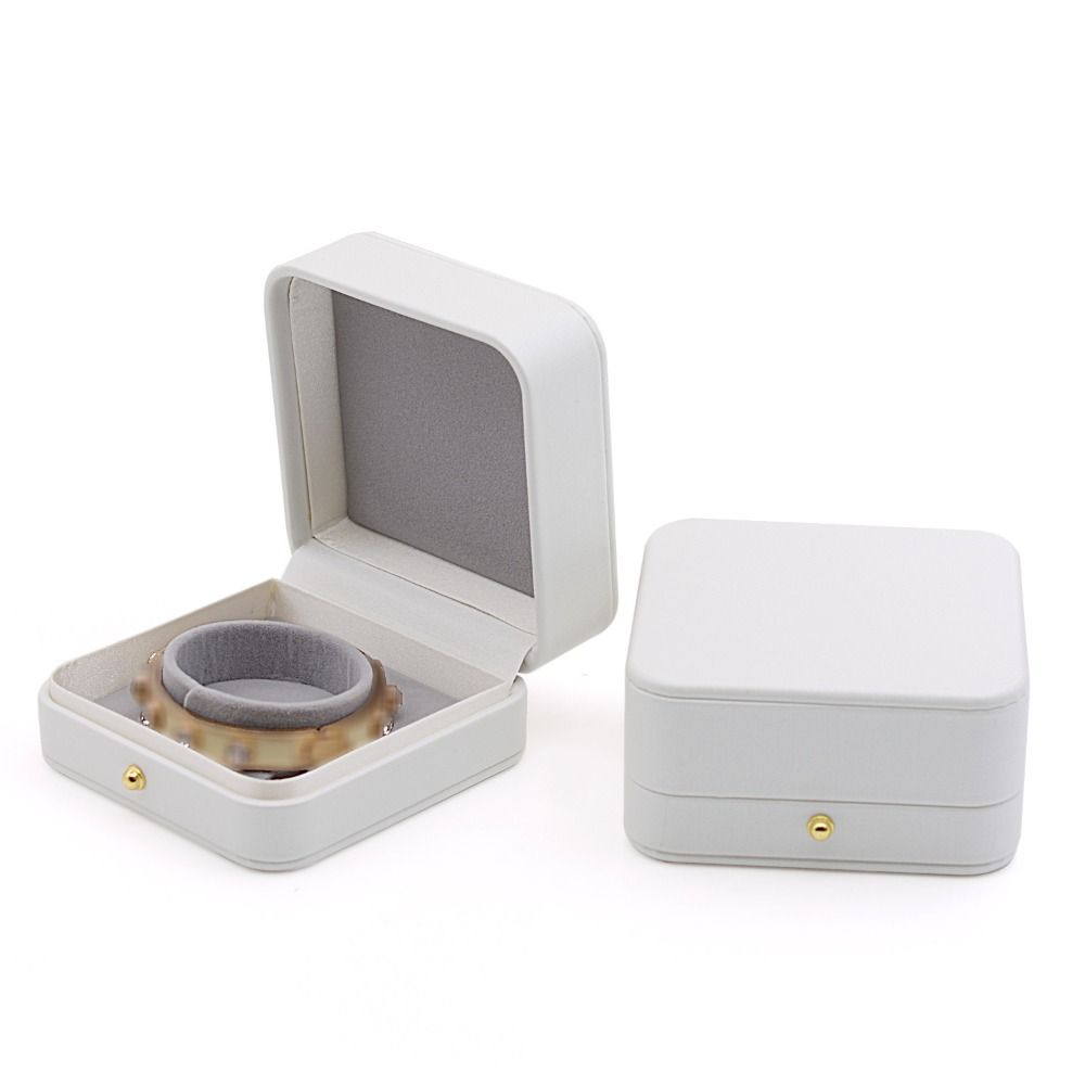 PU Leather Jewelry Gift Box Flannel Lining Ring Case Jewelry Packaging Box  Valentine's Day