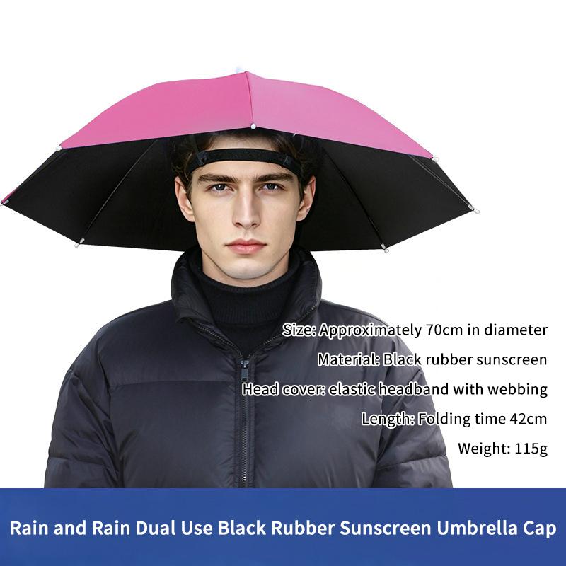 Portable Hands Free Umbrella Hat With Uv Resistance And Rain Proof Design Perfect For Hiking Fishing Gardening And Camping