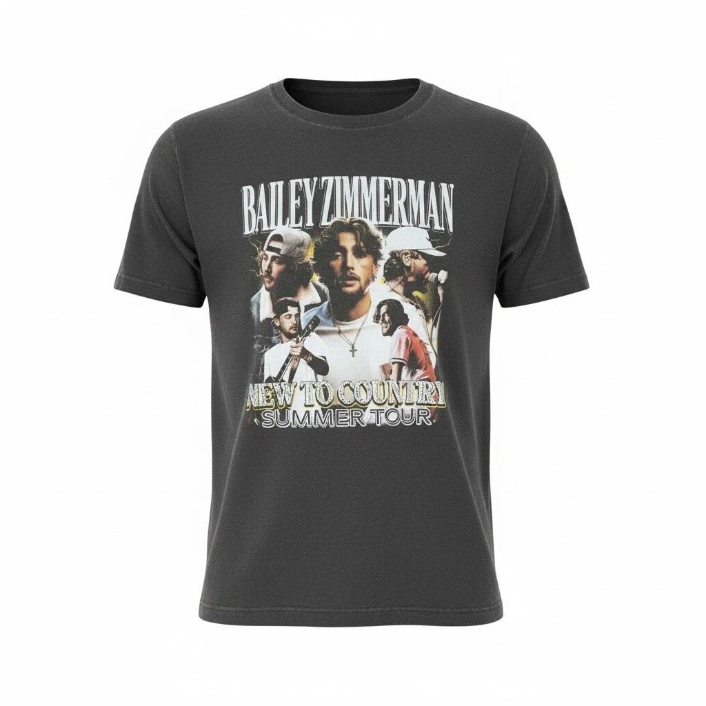 Bailey Zimmerman New to Country Summer Tour Graphic T Shirt, Size L, NWOT XL