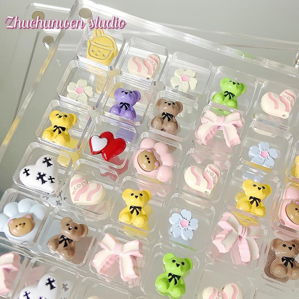 Alloy Heart Bow Milk Tea Beads for DIY Jewelry & Phone Chains