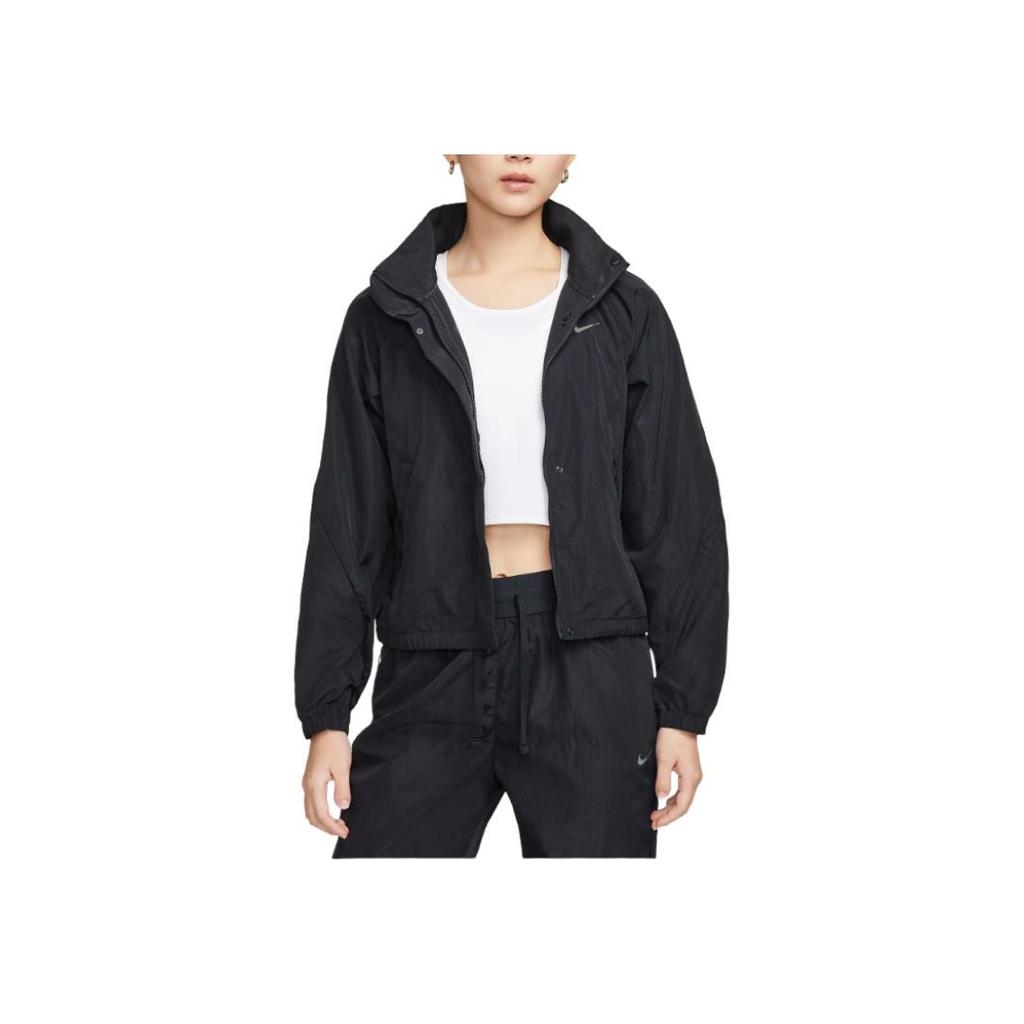 Nike Running Division Repel Jacket Logo Loose Short Hooded Zip Jacket Women Jacket Black FN2576-010