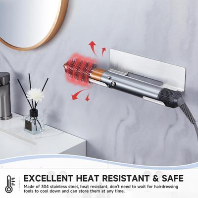 Estante de almacenamiento para herramientas de peluquería de pared, soporte para secador de pelo, resistente, instalación sin taladros.