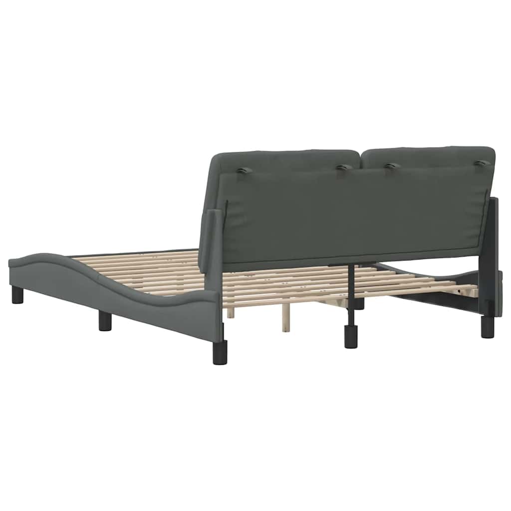 Bed Frame without Mattress Dark Grey 140 x 200 cm Fabric