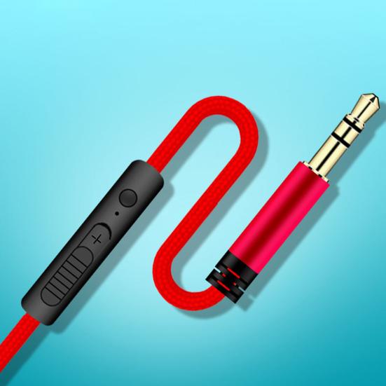 Audio Cable Stable Transmission Anti-interference Built-in MIC 3.5mm Male to Male Audio Wire for Headphone