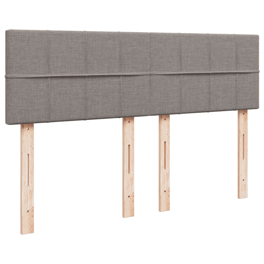 Vidaxl Łóżko Kontynentalne Z Materacem, Taupe, Tkanina, 140X200 Cm
