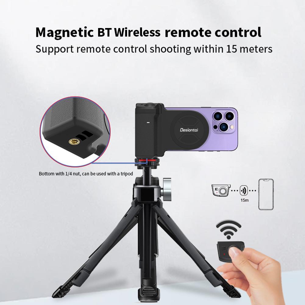 Magnetyczny Uchwyt do Aparatu Podstawka do Zdjęć, Migawka Bluetooth Uchwyt do Aparatu Smartphone, Stabilizator do Selfie, Do Nagrywania Wideo Smartfonem