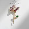 Bo Xin Yun Elegant Baroque Purple Flower Brooch Cheongsam Pin