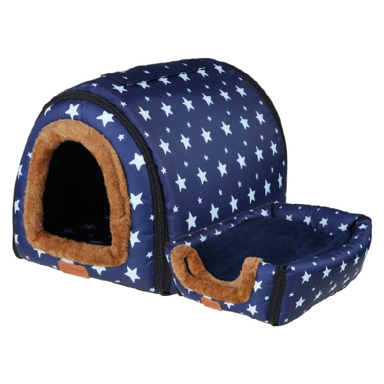 Pet Bed House Semi-closed Cave Tent for Small Animals Thicken Cushion Pad