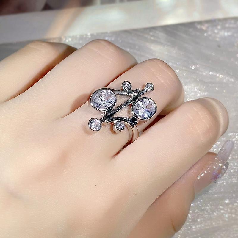 

925 Личность Классическое Геометрическое Цирконовое Кольцо Женское Симметричное Овальное Цирконовое Кольцо Вечеринка Подарок на День Рождения 10