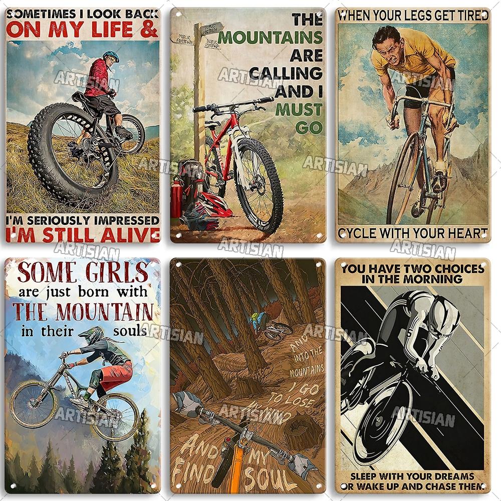 Artisian Cycling Metal Sign Bicycle Tin Plaque Bike Decorative Poster Wall Decor Garage Bar Pub Club Hotel Cafe Kitchen Home
