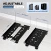 Adjustable Metal Computer Tower Stand, PC Floor Stand with 4 Caster Wheels Fits Most PC, Under Desk CPU Holder PC Floor Cart