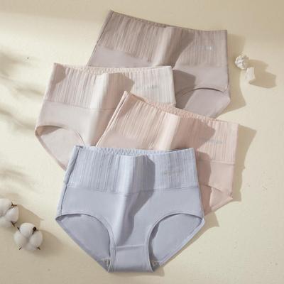 4Pcs Size M-5XL High Waist Cotton Panties Women's Underwear Girls Briefs Breathable Female Lingerie