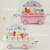 Wooden Pretend Play Ice Cream Truck, Dessert Shop Role Playing Toy Photography Props, Game Room Decorations,8 Ice Cream Stands and 4 Accessories,