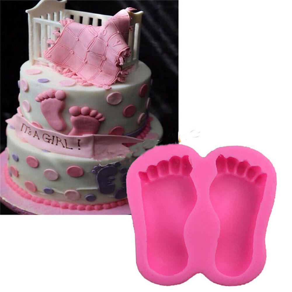 DIY 3D Feet Foot Silicone Mold Cake Sugarcraft Fondant Baking Decorating Tool J