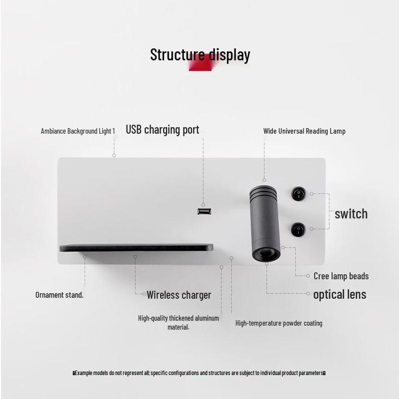 Oeny Nordic Rotating Wireless Charging Wall Lamp