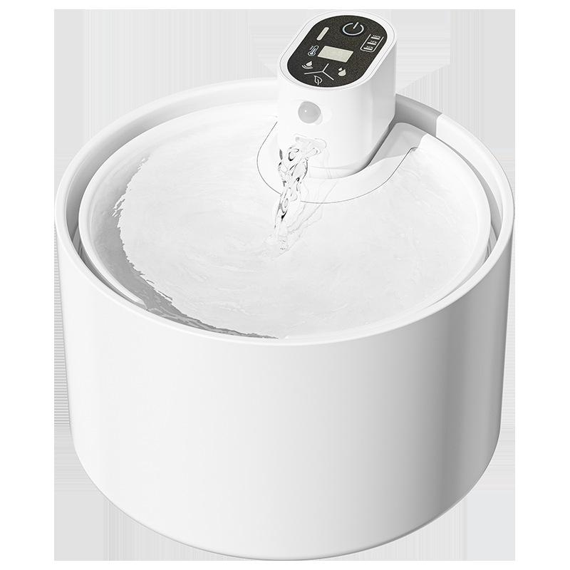 Ceramic Cat Water Fountain with Stainless Steel Circulation