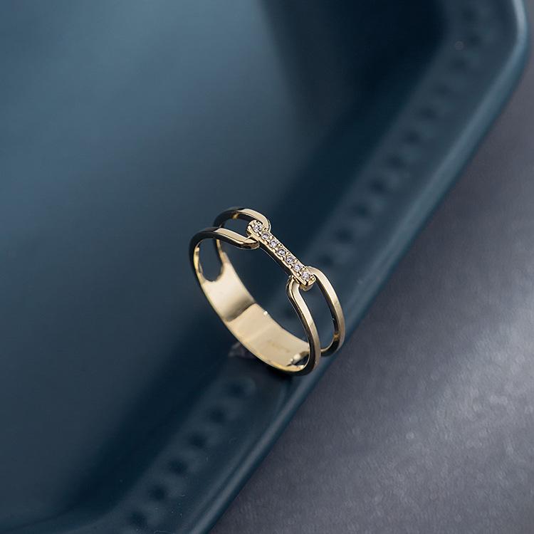 Minimalist S925 Sterling Silver Diamond Index Finger Ring for Women