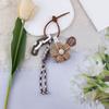 Elegant Flower Design Key Holder Bag Ornament Stylish Bag Charm Backpack Pendant Decoration For Fashionable Ladies