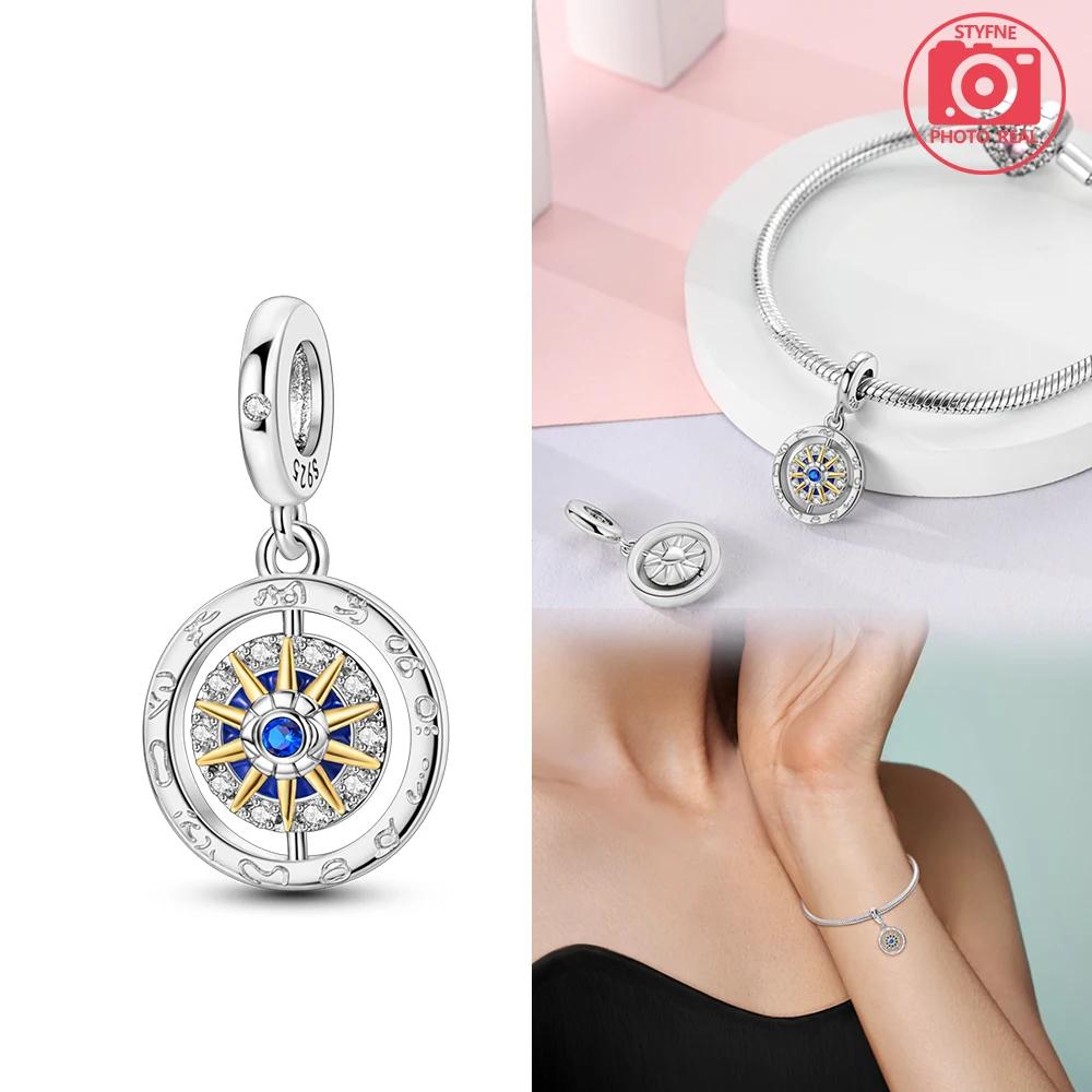 Charms Plata Solar Azimuth Star Pendant Copper Colors For Charms Copper Colors Original Bracelet For Jewelry Making