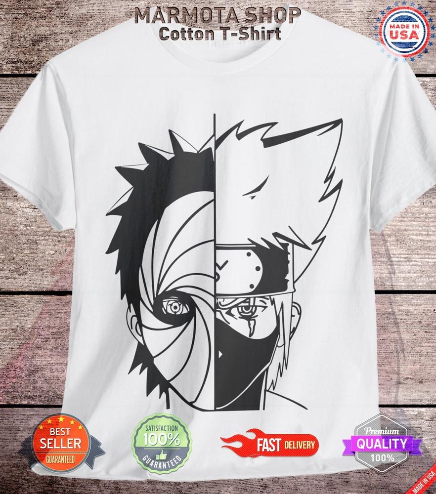 

Kakashi Obito Shirt Naruto Shippuden Itachi Anime Unisex Tee T-Shirt All Size XL