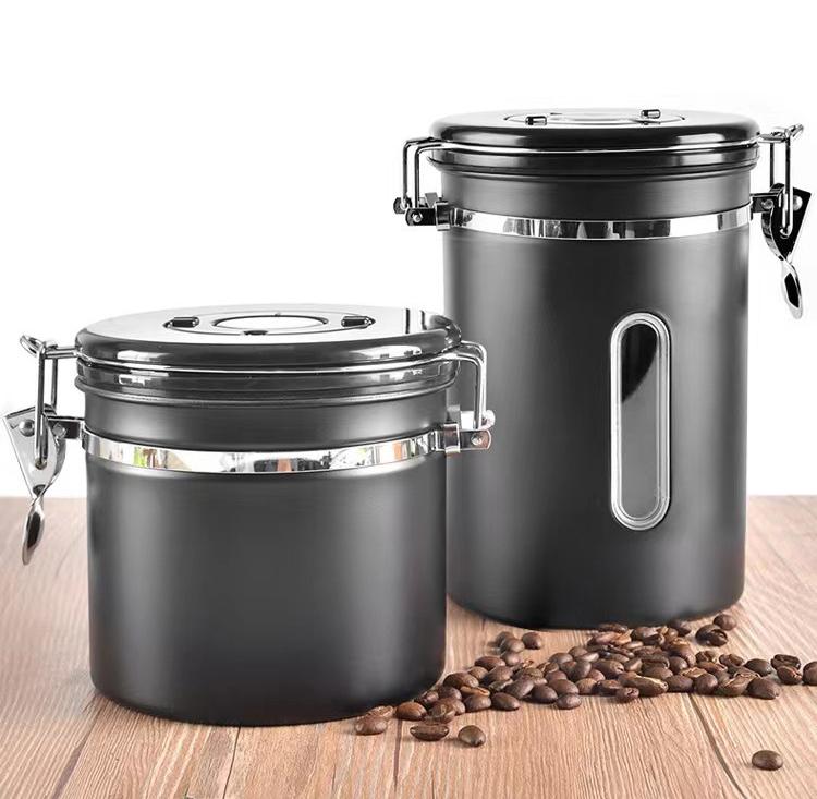 Large Capacity Coffee Storage Container Scoop Stainless Steel Coffee Bean Can Sealing Milk Powder Dried Fruits Tea Jars Food Box