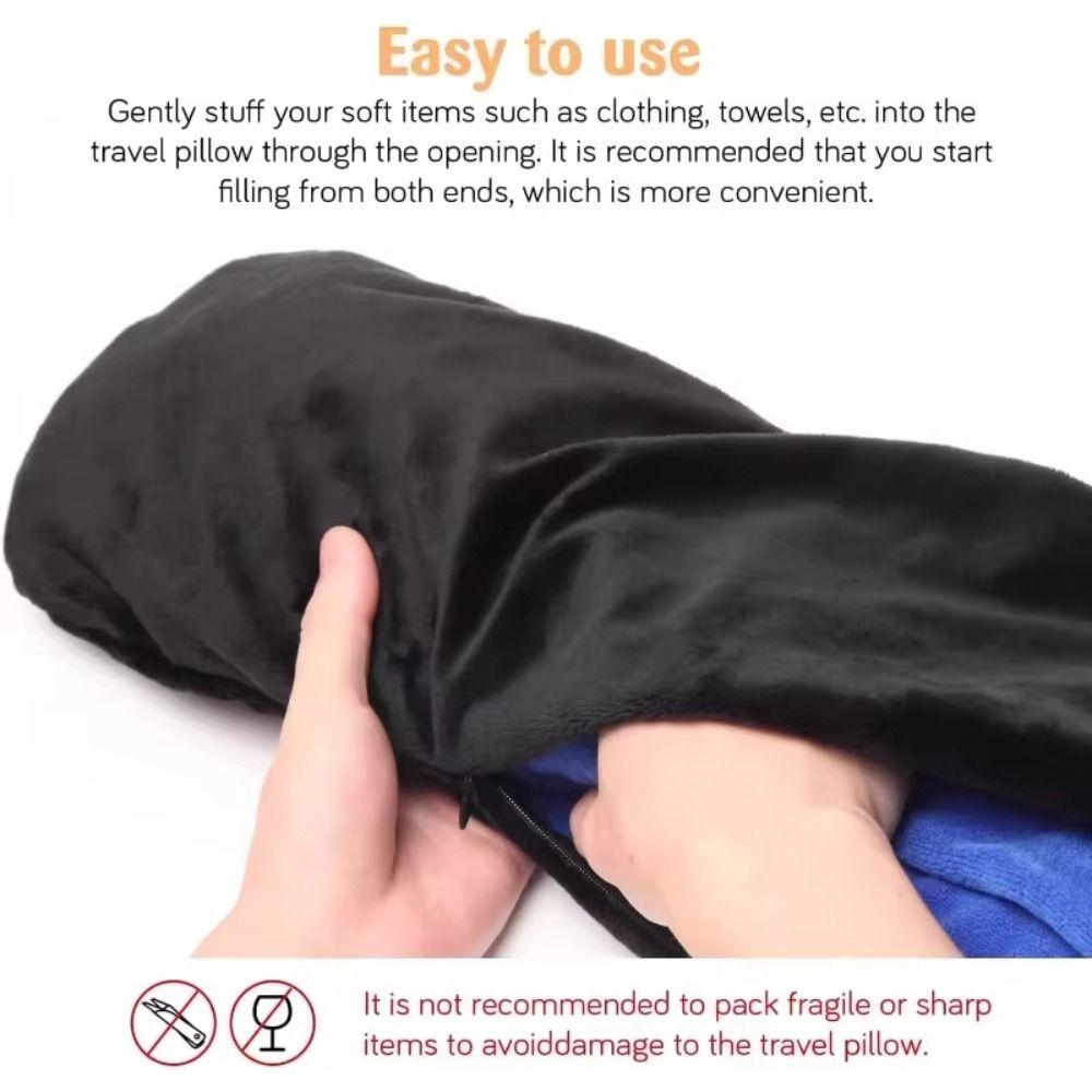 Waterproof Fillable Pillow Portable Cervical Pillow Space Saving Storage Bag  Airplane Travel