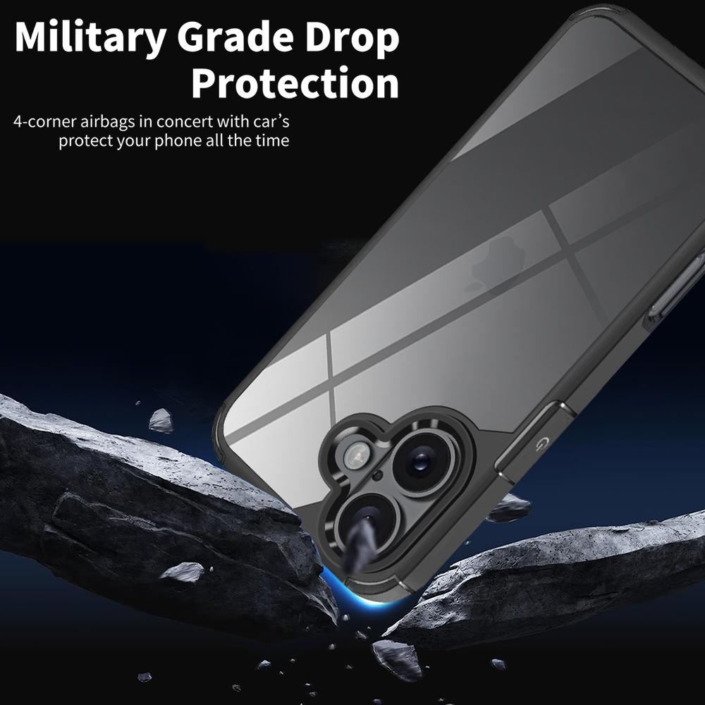 Armor Transparent Acrylic Phone Case For iPhone 16 15 14 13 12 11 Pro XR X XS Max 7 8 Plus SE Hybrid Shockproof Hard Back Cover