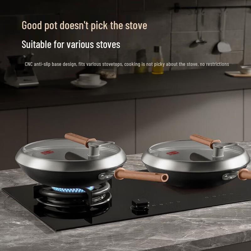 Kobach Nitrided Iron Wok with Titanium Finish