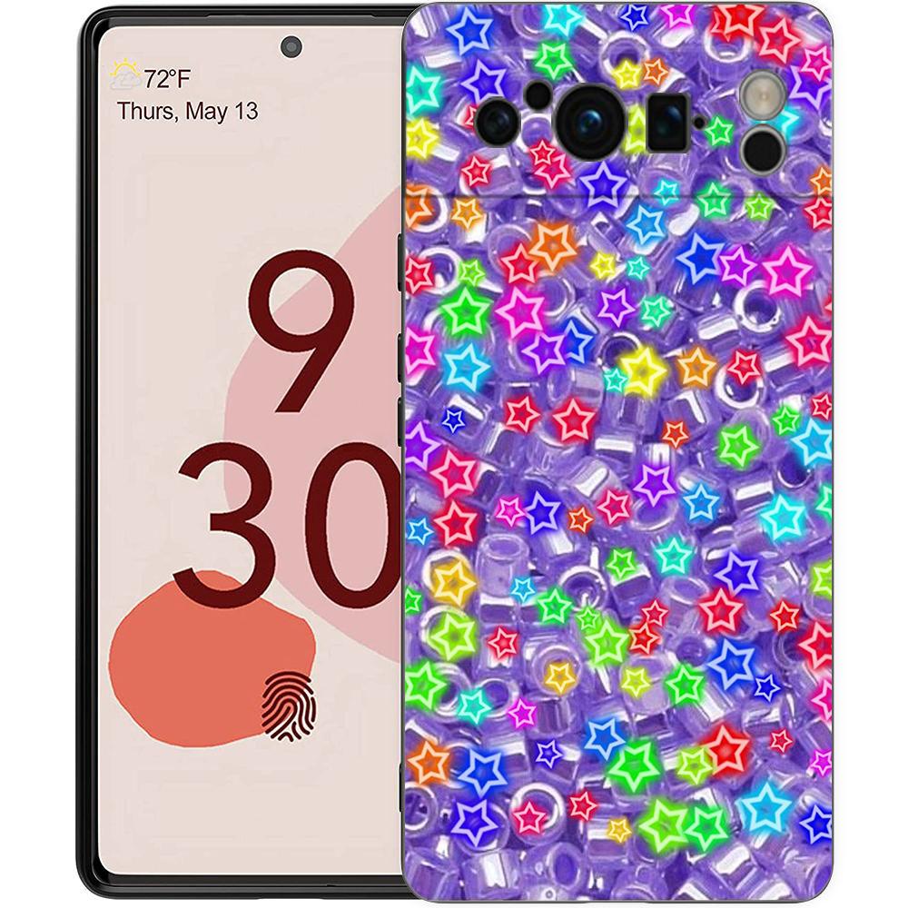 Fashion Colored Stars Phone Case Cover for Google Pixel 9 8 7 6 7A 6A Pro Shockproof Soft TPU 9 Pro XL Shell Capas Fundas Coque