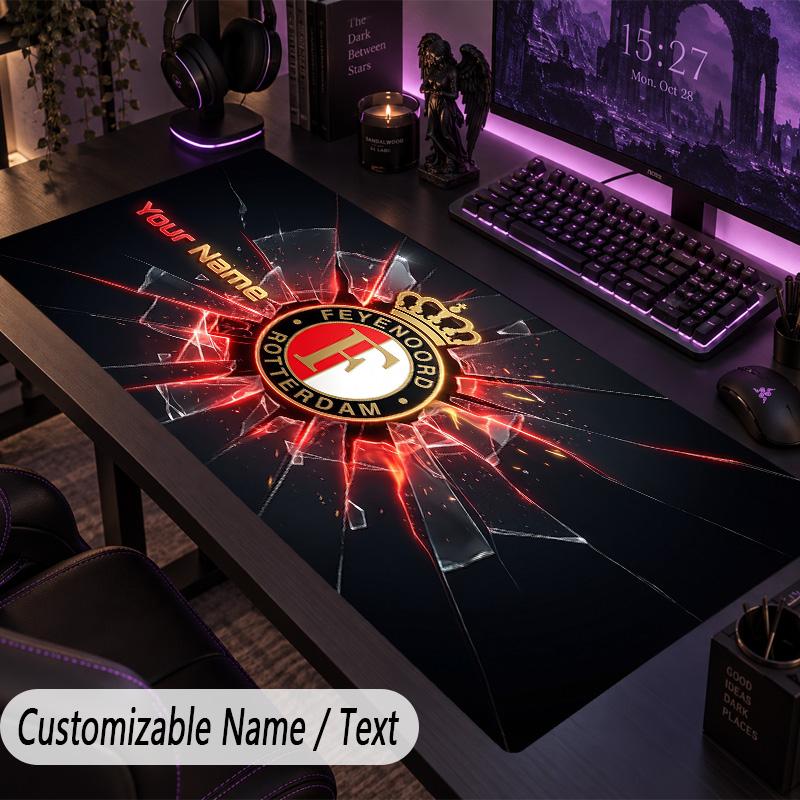 Large Mouse PadFeyenoord Custom Name Text Personalized Desk Mat Non Slip Gaming Pad